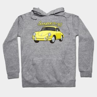 356 B Super 90 gt coupe Car classic vintage retro yellow Hoodie